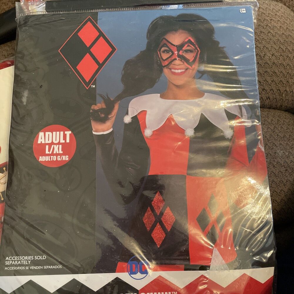 DC Comics Harley Quinn Top With Attached Collar Halloween Costume Adult  L/x